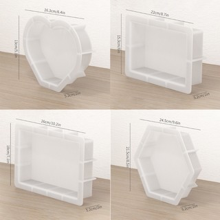 DE Khuôn silicon nhựa hình chữ nhật Khuôn trang trí cho phụ kiện bàn làm thủ công