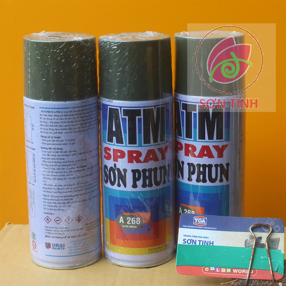 Sơn xịt ATM màu Xanh Lá Đậm Olive A268 Olive Green 400 ml - 1 chai ...