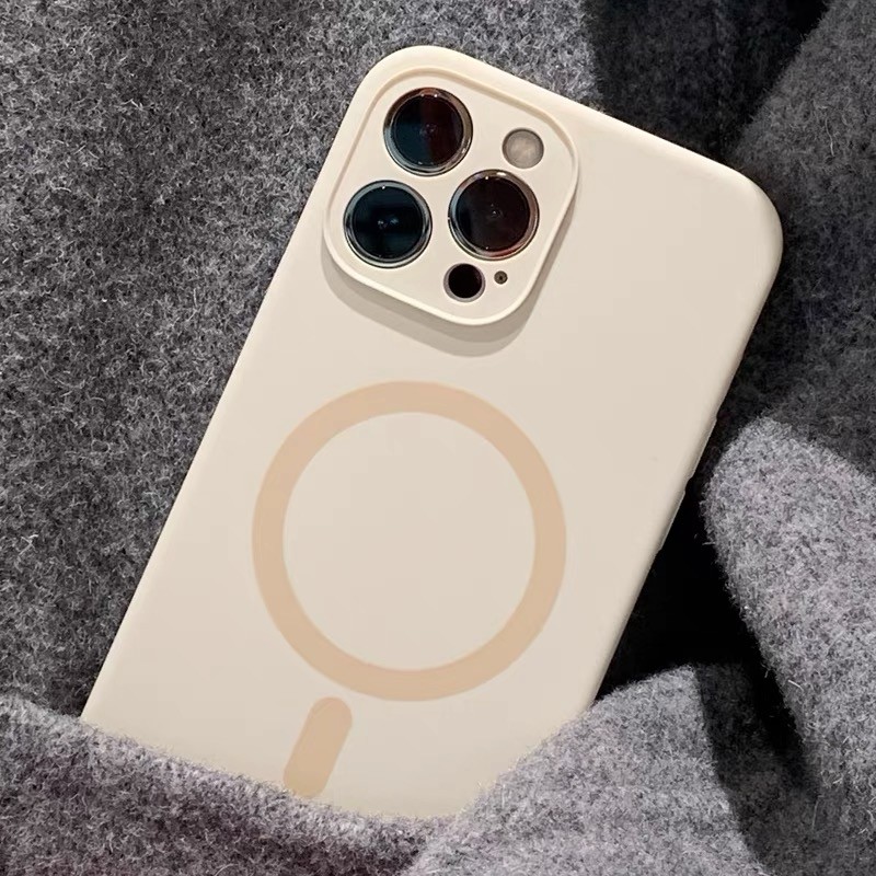 Ốp Điện Thoại Silicon Lỏng Màu Xanh Bầu Trời Từ Tính Cho iPhone 16ProMax 16Pro 16Plus 15ProMax 14 13 12ProMax Bảo Vệ Toàn Diện Camera Chống Sốc Bảo Vệ Vỏ Mềm