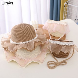 Nón Cối Rộng Vành Phối Ren Hoa Phong Cách Công Chúa Cho Bé Gái