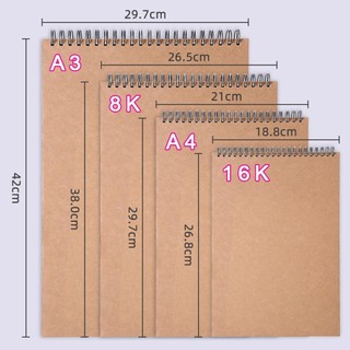 Sổ phác thảo chuyên nghiệp Giấy dày 160 GSM Máy tính xách tay xoắn ốc Nghệ thuật Đồ dùng học tập Bút chì vẽ notepadSUNND