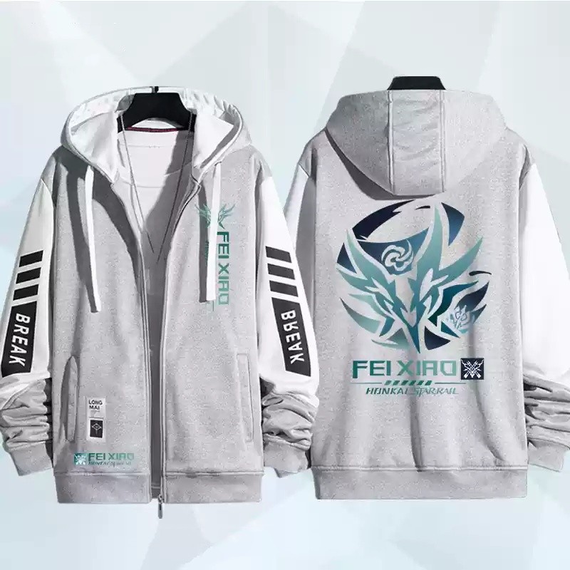 Siy7 Honkai Star Rail Feixiao áo khoác dây kéo Áo khoác cardigan áo len Unisex dài tay Top Cosplay