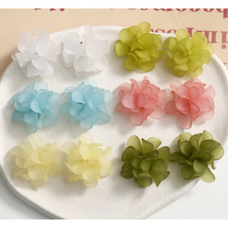 Bông tai cụm hoa mờ tươi mới DIY acrylic ngọt ngào, trang sức tai phụ nữ, phụ kiện treo bán buôn