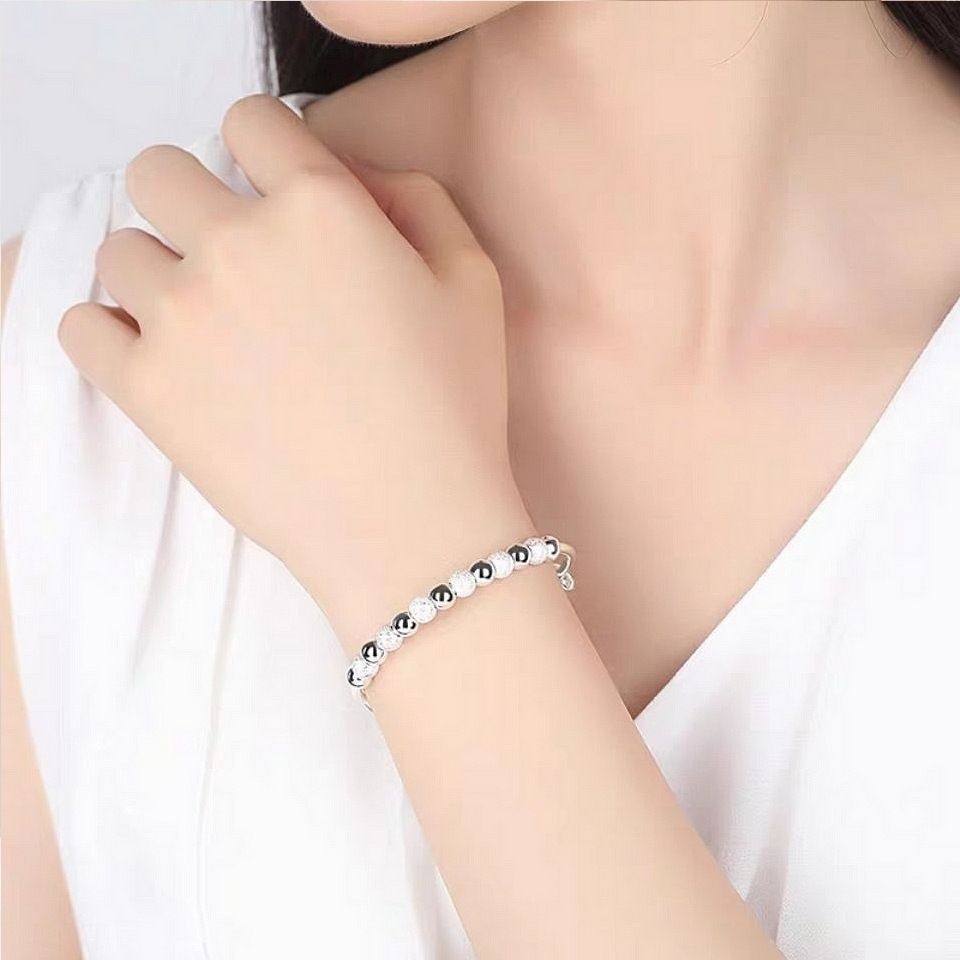 Bạc 925 Cao Cấp Hạt Vòng Tay Lắc Tay Dễ Thương Cho Nữ Trang Sức Dự Tiệc Thời Trang Có Thể Điều Chỉnh
