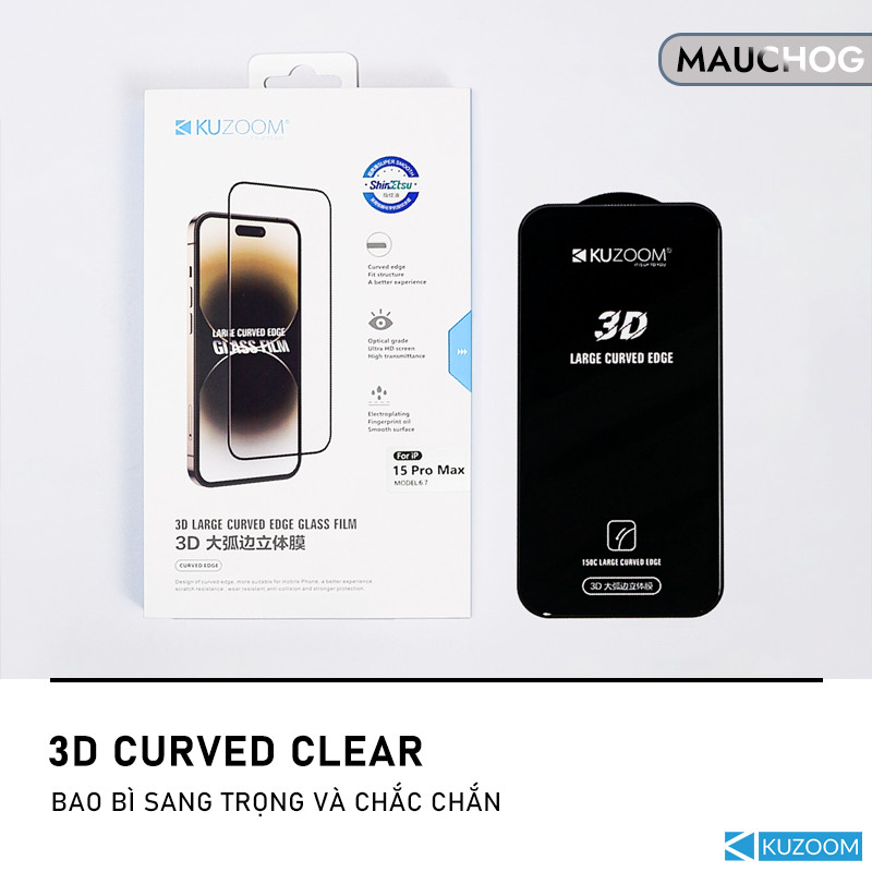 Kính Cường Lực Kuzoom Trong Suốt Chống Trầy Xước Cho Điện Thoại iPhone 17 Pro Max 16 15 14 13 12