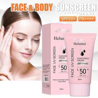 Kem chống nắng SPF50+++ Kem chống nắng làm sáng da chống thấm nước lâu trôi cho mặt và cơ thể 50ml Mọi loại da ღ Trang điểm lấp lánh cho cô gái hồng