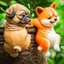 Tượng leo núi cho chó DARON, Đồ trang trí bằng nhựa chó con dễ thương 3D, Đồ thủ công động vật nhân tạo Mô phỏng Bền bỉ Mới lạ Bể cá Hình sân