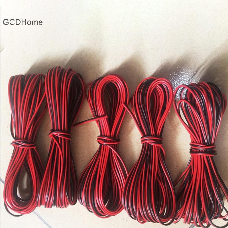 Cáp LED GCDHome 10m 2 Pin Cáp 22AWG Dây LED 2 Đỏ Đen Nóng Dây Điện