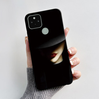 Dành Cho Google Pixel 5 XL Pixel5 Ốp Lưng Mới Nhất 2024 Thiết Kế Hoạt Hình Trái Tim In Hình Trái Tim Silicon Màu Đen Mềm Cho Pixel 5 XL 5XL Vỏ