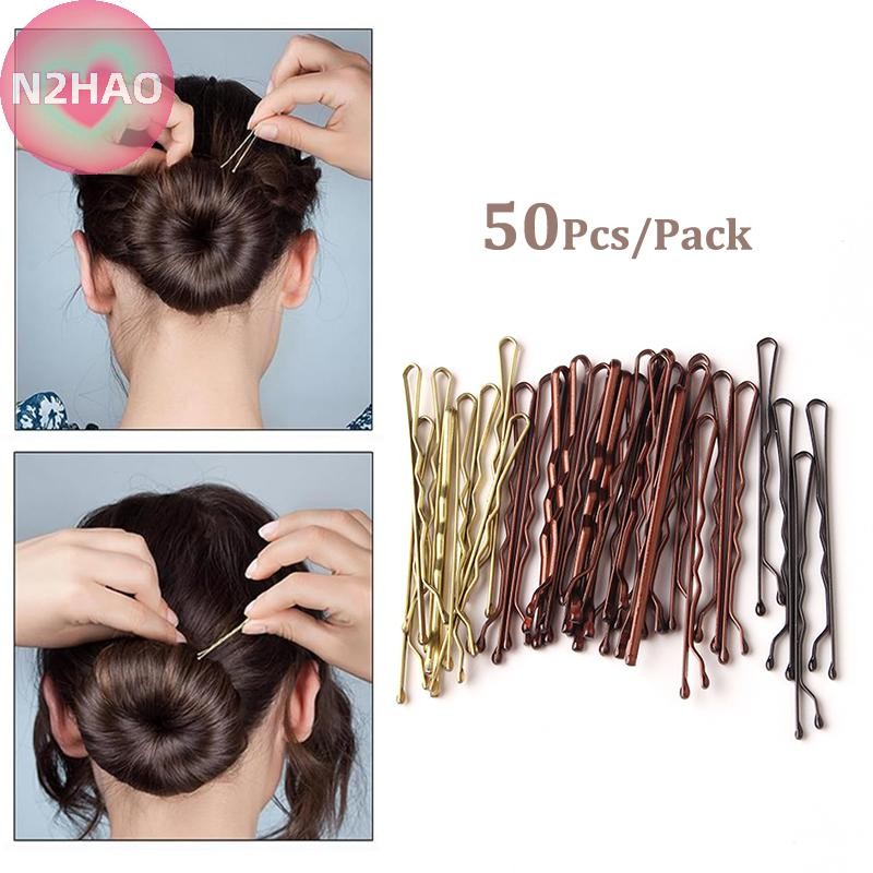 N2hao 50 Chiếc 5cm Kẹp Tóc Nữ Kẹp Tóc Xoăn Sóng Cầm Kiểu Tóc Kẹp Tóc Nữ Bobby Chân Tạo Kiểu Phụ Kiện Tóc n
