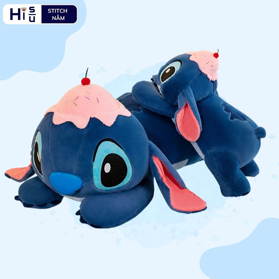 Gấu Bông Stitch Sakura hồng dễ thương, Stitch hồng họa tiết hoa anh đào lông xù cute đáng yêu