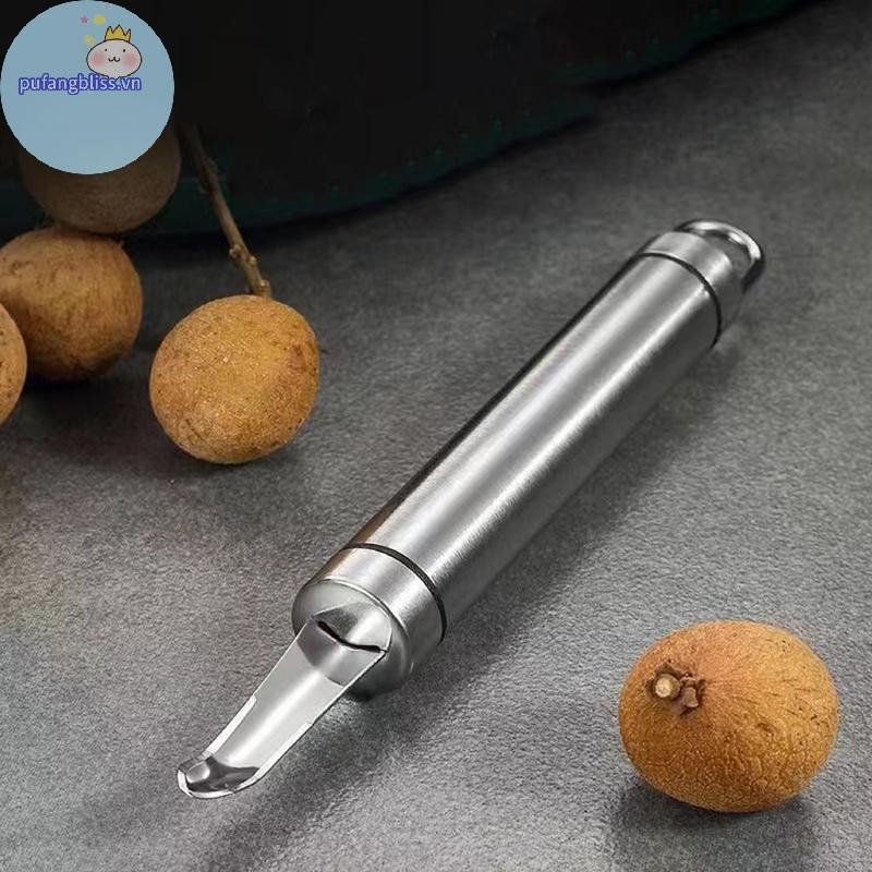 Pufangbliss 1 Dụng Cụ Tẩy Longan Lê Litchi Tẩy Trái Cây Corer Cho Nhà Hàng Gia Đình Nhà Bếp Tiện Ích (Thép Không Gỉ) VN