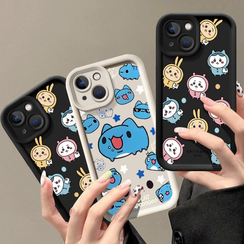 Ốp Điện Thoại Bugcat Capoo Chiikawa Tương Thích Cho iPhone 16 Plus 16 Pro Max 16pro 15 14 13 Pro Max 15 Plus 14 Plus Ốp Mềm Chống Rơi Mờ Mới Nhất