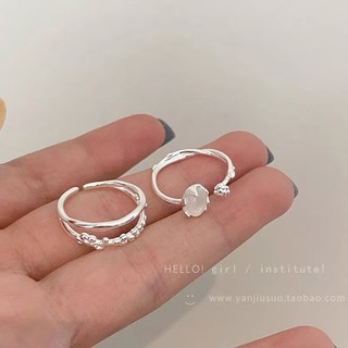 Nhẫn Moonstone dành cho nữ Nhẫn ngón trỏ mở có thể điều chỉnh sang trọng nhẹ nhàng