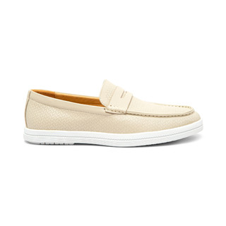 Giày lười nam da bò cao cấp đục lỗ thoáng khí, giày slip on Fttleather đế siêu nhẹ, đi êm chân F905