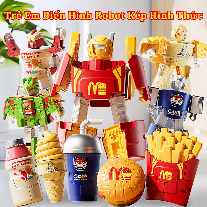 Trẻ Em Biến Hình Robot Kép Hình Thức 2in1, Đồ Chơi Giáo Dục Sáng Tạo Quà Tặng Sinh Nhật Cho Bé 3-8 Tuổi
