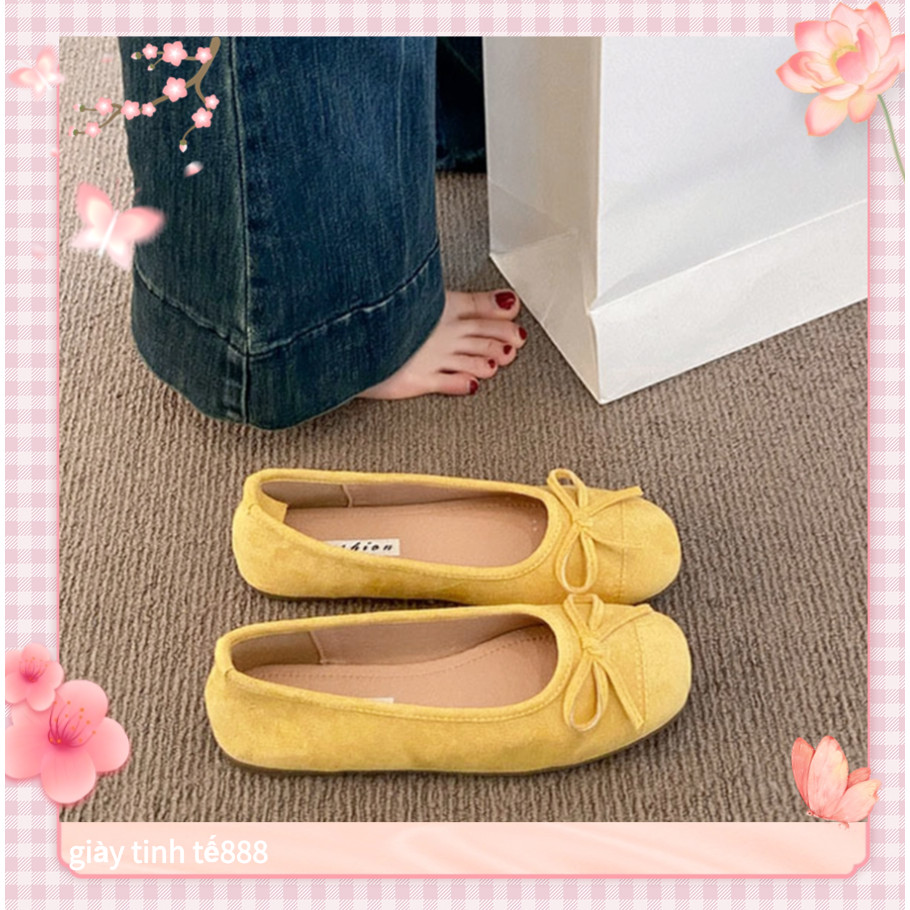 🔥Còn hàng🔥Giày búp bê nữ đế bệt Giày balet nữ Thiết kế nơ đế mềm mại và thoải mái