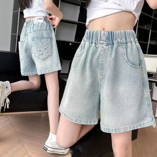 2026 Phong Cách Mới Bé Gái Bướm Thêu Quần Short Denim-Mùa Hè Mỏng Rời Thường Ngày