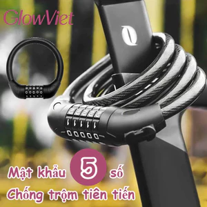 Khóa Dây 5 Số Chống Trộm, Chống Cắt Siêu Bền, An Toàn Tuyệt Đối, Dùng Cho Xe Máy/Xe Đạp, Giá Cực Hời