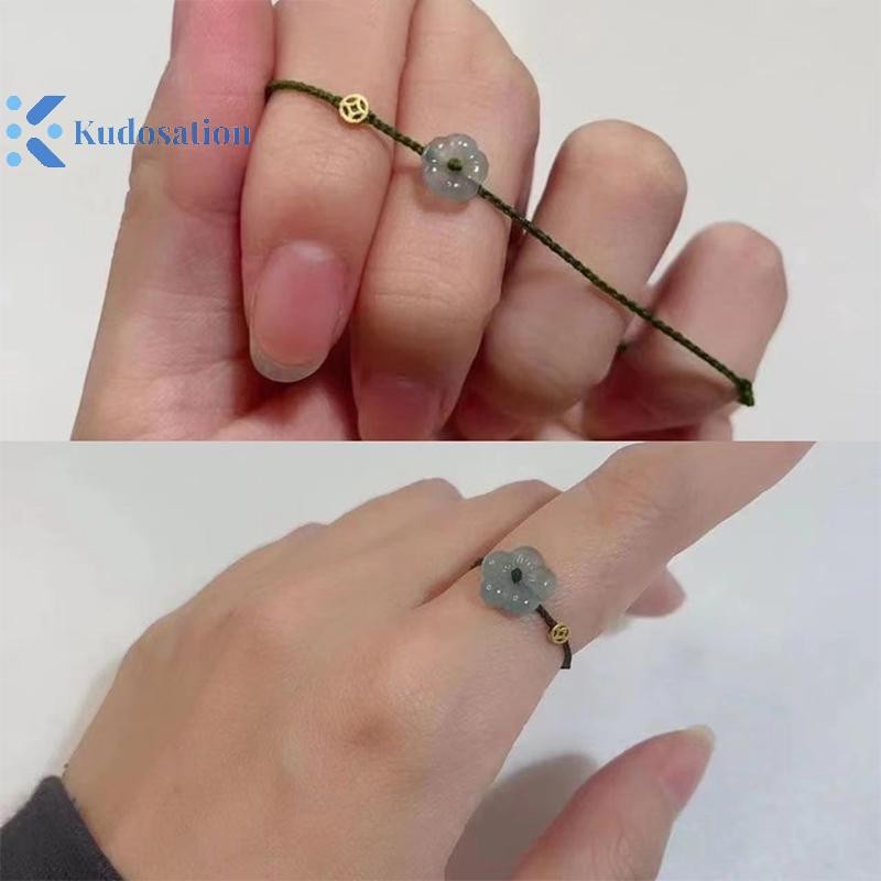 Kudosation Thời Trang Sáng Tạo May Mắn Hoa Giàu Tay Dây Nhẫn Dành Cho Nữ Có Thể Điều Chỉnh Handmade Bím Vòng Tay Trang Sức Cặp Đôi Quà Tặng