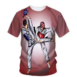 Mới 3D Taekwondo Karate Boxing In Áo Võ Thuật Wushu Graphic Tee Áo Sơ Mi Nam Kid Thoáng Mát Hip Hop Quần Áo Áo Áo Tee