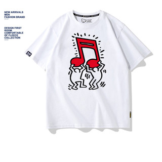 100% Cotton Keith Haring Keith Haring Áo thun ngắn tay in hình nghệ thuật thương hiệu