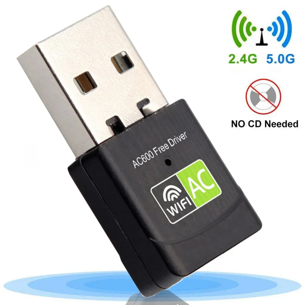 Bộ chuyển đổi WiFi USB 600Mbps 2.4G 5GHz Ăng-ten Ethernet Trình điều khiển miễn phí AC cho máy tính để bàn Cửa sổ máy tính xách tay | BigBuy360 - bigbuy360.vn