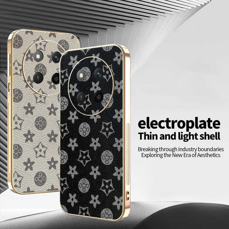 Ốp Lưng Cho Honor X9C X9B Thời Trang Cổ Điển Thời Trang Da Thời Trang Mạ Điện TPU Edge Chống Rơi Vỏ Điện Thoại