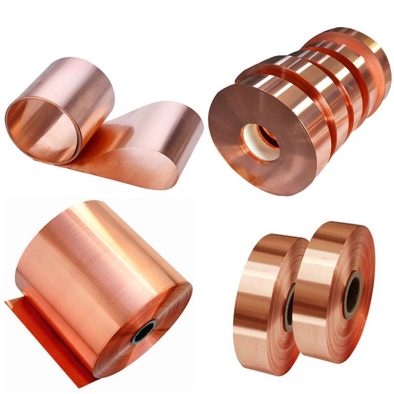 Siêu mỏng Dải đồng đỏ nguyên chất cuộn tấm đồng dày 0,01-0,09mm 99,9% nguyên chất Cu tấm kim loại lá