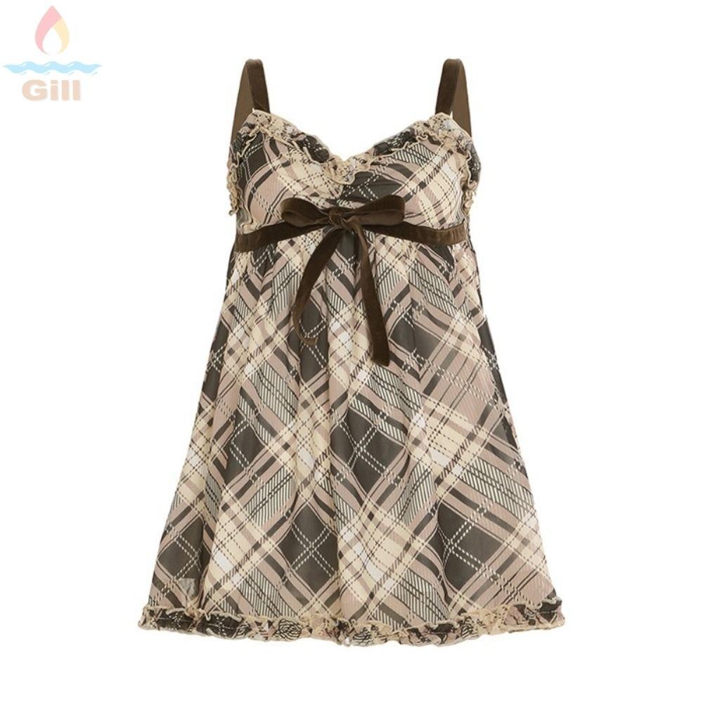 Gil Tank Top, Áo hai dây sợi Polyester phù hợp, Váy kiểu cổ điển Crop Loose