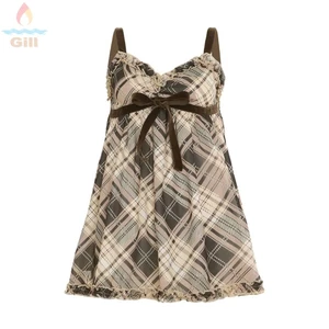 Gil Tank Top, Áo hai dây sợi Polyester phù hợp, Váy kiểu cổ điển Crop Loose