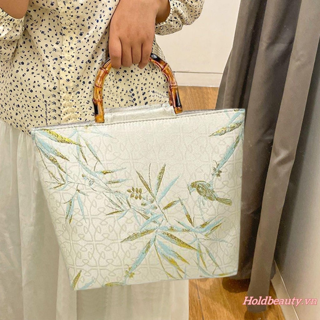 Phụ Nữ Dung Tích Lớn Tote Hợp Thời Trang Retro Thêu Hoa Túi Đeo Vai Túi Xách Đi Biển Du Lịch Hàng Ngày Mua Sắm