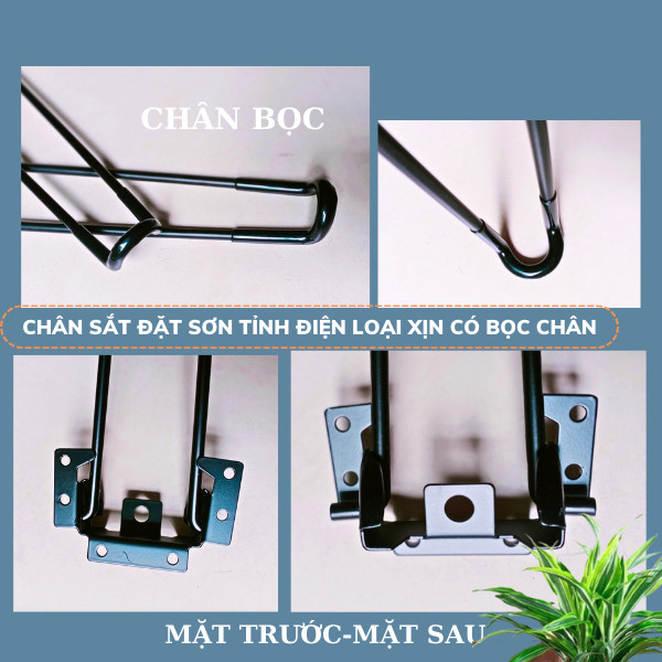 Chân Bàn Sắt Gấp Gọn Thông Minh – Sơn Tĩnh Điện, Loại Dày 6mm, Dễ Dàng Lắp Đặt