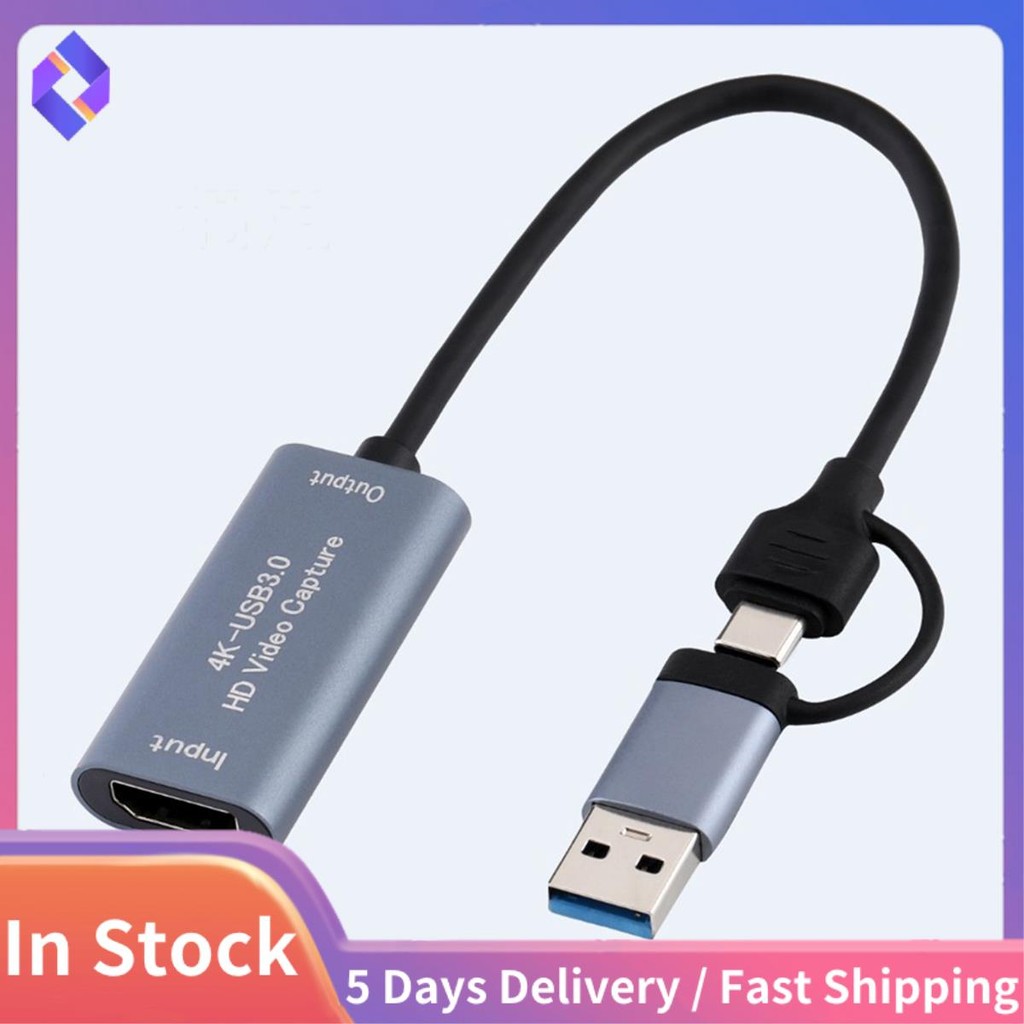 Thẻ ghi video Thẻ ghi trò chơi video 4K - Tương thích với USB Type C để chơi Game Phát trực tiếp