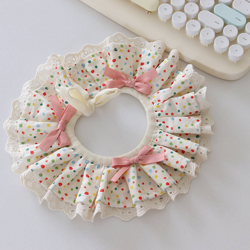 【Ready Stock】 for Cats and Dogs Pet Collar Triangular Binder Saliva Towel Cat Collar Scarf Fabric Lace 0XRS