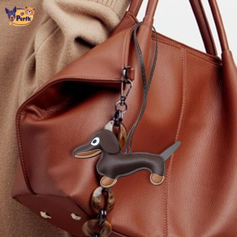 Dachshund Móc Khóa Xe Chìa Khóa Quà Tặng Hoạt Hình Móc Khóa Cho Tote Ví Ba Lô