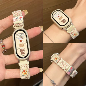 Dây đeo đồng hồ nylon bện thay thế cho Xiaomi Mi Band 10/9/8, khóa từ tính, tương thích Band 10/9/8