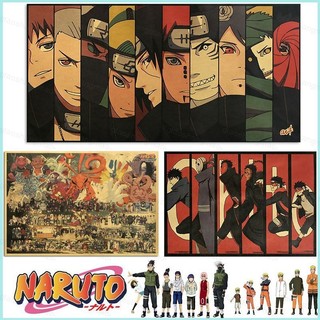 YT4 NARUTO Poster Anime Trang Trí Tường Tranh Retro Kraft Giấy Thanh Cà Phê Cửa Hàng Áp Phích Uzumaki Sasuke Itachi Quà Tặng