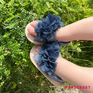 MG-Baby Bé Gái Dép Mùa Hè Dễ Thương Hoa Voan Giày Đế Bằng Chống Trơn Trượt Cho Trẻ Sơ Sinh Giày Tập Đi Đầu Tiên
