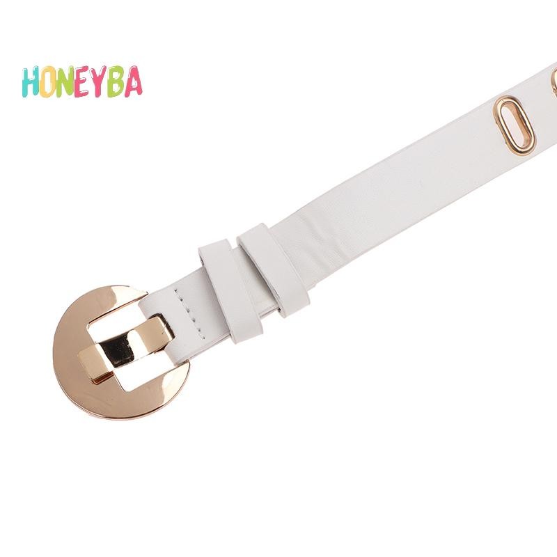 < Honeyba > Thắt lưng nữ grunge mới có thể điều chỉnh lỗ grunge Punk Thắt lưng dành cho nữ Hợp kim Pin Khóa thắt lưng da