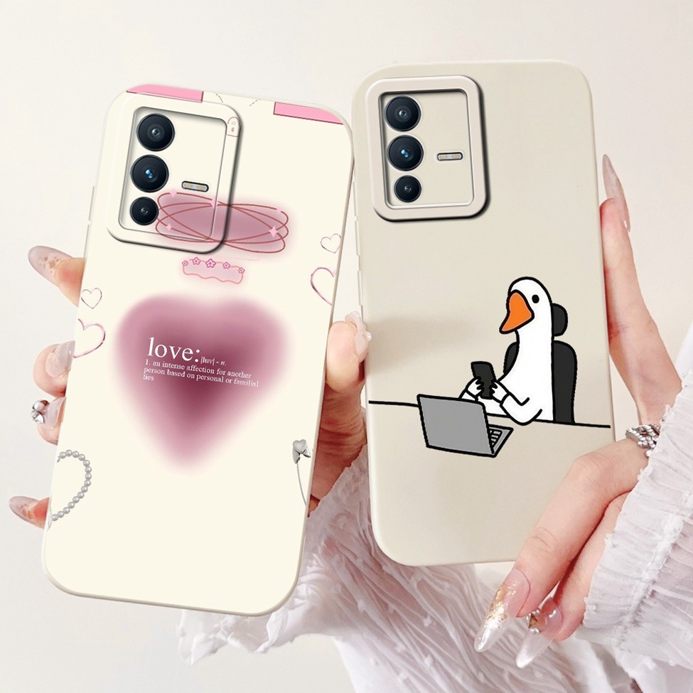 Dành Cho Vivo S12 5G V2162A Dành Cho Vivo V23 5G Cover V2130 V2303 Hoa Thời Trang Sang Trọng Kawaii Cô Gái Mèo Dễ Thương Chống Sốc Ốp Lưng Điện Thoại