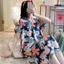 Cỗ đồ ngủ nữ mùa hè từ cotton lụa mỏng, thiết kế cổ chữ V nhỏ tươi mát, phong cách sang trọng có thể mặc bên ngoài