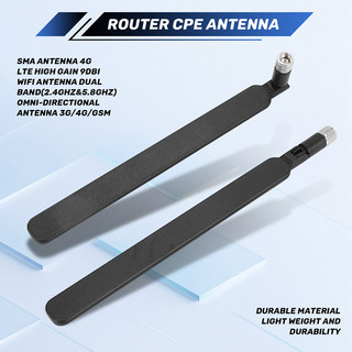 Ăng-ten SMA Ăng-ten WiFi 9DBi độ lợi cao 4G LTE Băng tần kép (2.4GHz & 5.8GHz) Ăng-ten đa hướng 3G / 4G / GSM