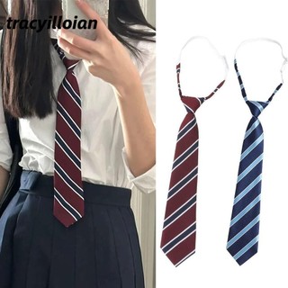 Dây nơ cổ sọc đỏ phong cách đại học, phụ kiện thời trang cho học sinh