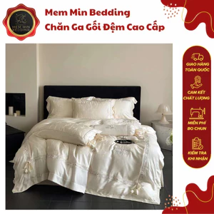 Bộ Chăn Ga Gối Tulip Tencel 80s Thiết Kế Điệu Đà Vải Dệt Vân Chìm Cao Cấp-MemMinbeddingLuxury