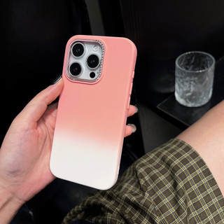Ống Kính Kim Cương Gradient Hồng Tím Màu Silicon Mềm Ốp Lưng Điện Thoại iPhone 16Promax 15Promax 12 13 14 Pro Max Chống Sốc Nam Nữ Vỏ Di Động
