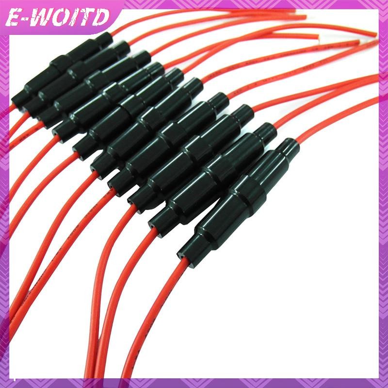 E-woitd 10 CÁI Hộp đựng cầu chì 5x20mm Loại vít trong dòng có cáp dây HNVN