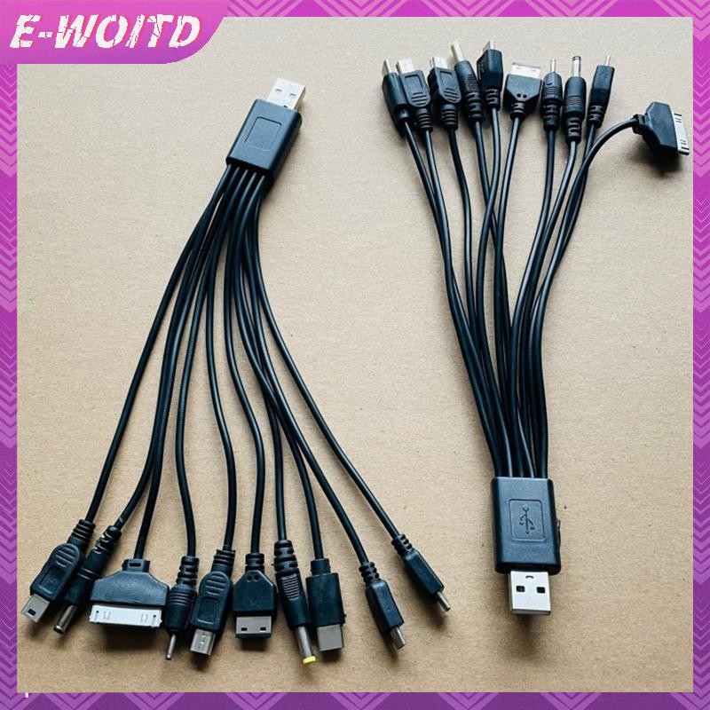E-woitd Cáp Đa Pin Sạc USB Cáp Dây Dữ Liệu Dây 10 Trong 1 Cáp Truyền Dữ Liệu USB Đa Năng HNVN