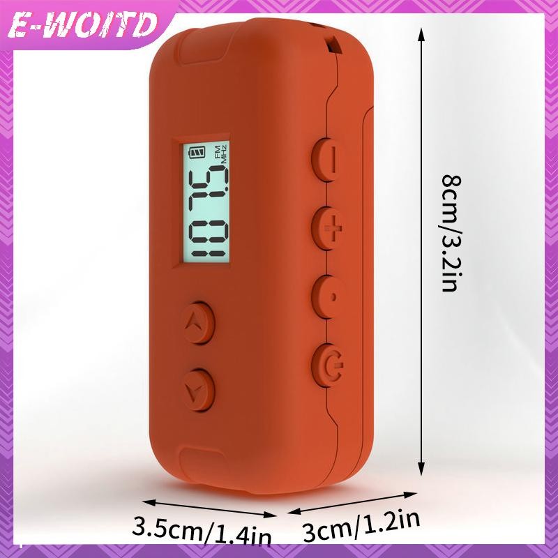 E-WOITD Mini Pocket FM Radio Di động 50-108MHZ Bộ thu vô tuyến âm thanh có màn hình LCD Thể thao ngoài trời Bộ thu vô tuyến cầm tay HNVN