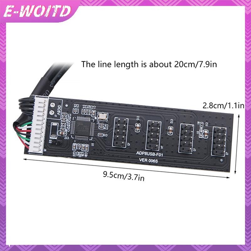E-woitd Bo mạch chủ USB 9Pin Kết nối USB2.0 Bộ chia trung tâm 1 đến 4 Bộ chuyển đổi cáp mở rộng HNVN